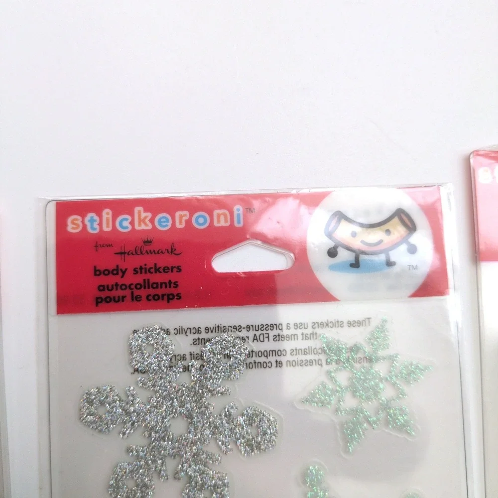 Hallmark Stickeroni Christmas Stickers Glitter Snowflakes Happy Holidays Tree
